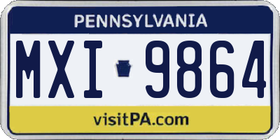 PA license plate MXI9864