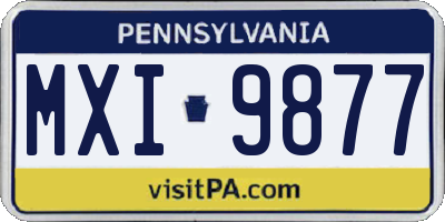 PA license plate MXI9877