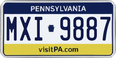 PA license plate MXI9887