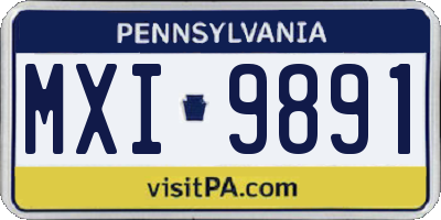 PA license plate MXI9891