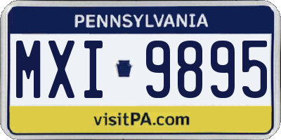 PA license plate MXI9895