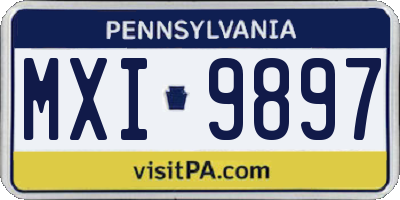 PA license plate MXI9897