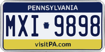 PA license plate MXI9898