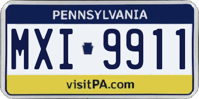 PA license plate MXI9911