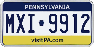 PA license plate MXI9912