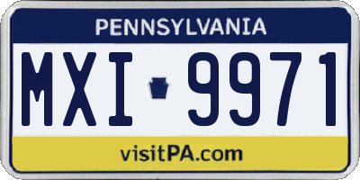PA license plate MXI9971