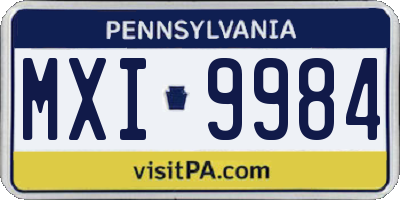 PA license plate MXI9984