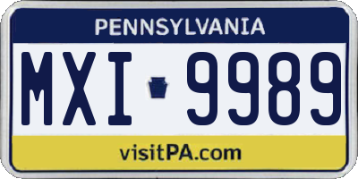 PA license plate MXI9989
