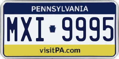 PA license plate MXI9995