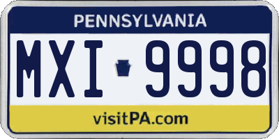 PA license plate MXI9998