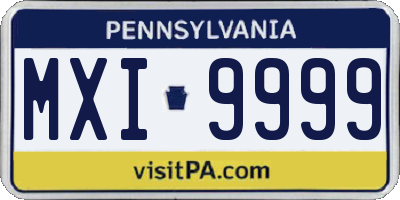 PA license plate MXI9999