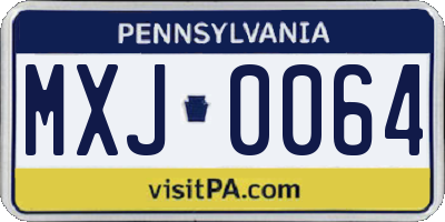 PA license plate MXJ0064