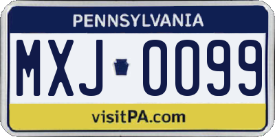 PA license plate MXJ0099