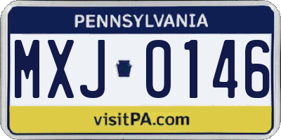 PA license plate MXJ0146