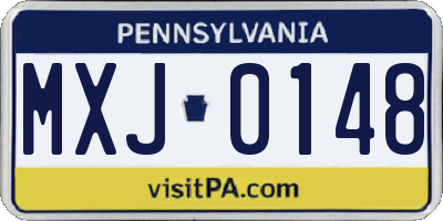 PA license plate MXJ0148
