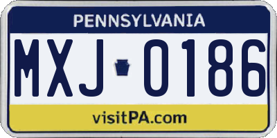 PA license plate MXJ0186