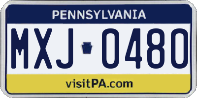 PA license plate MXJ0480