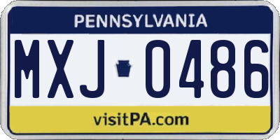 PA license plate MXJ0486