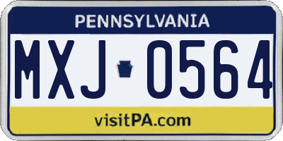 PA license plate MXJ0564