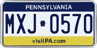 PA license plate MXJ0570
