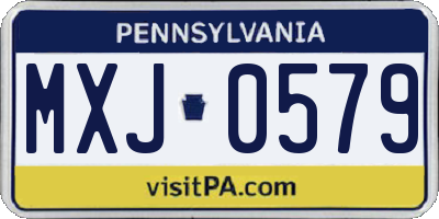 PA license plate MXJ0579