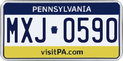 PA license plate MXJ0590