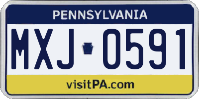 PA license plate MXJ0591