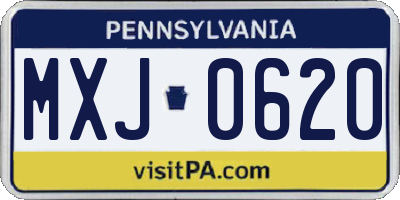 PA license plate MXJ0620