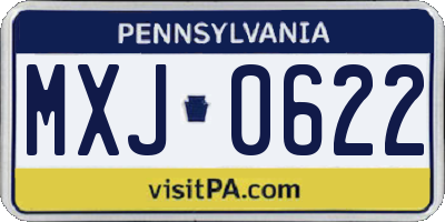 PA license plate MXJ0622