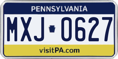 PA license plate MXJ0627