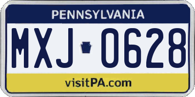 PA license plate MXJ0628
