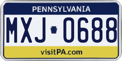 PA license plate MXJ0688