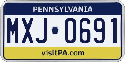PA license plate MXJ0691
