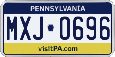 PA license plate MXJ0696