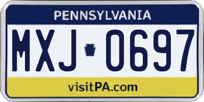PA license plate MXJ0697
