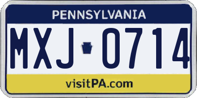 PA license plate MXJ0714