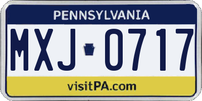 PA license plate MXJ0717