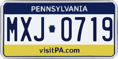 PA license plate MXJ0719