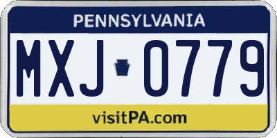 PA license plate MXJ0779