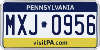 PA license plate MXJ0956