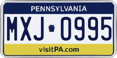 PA license plate MXJ0995