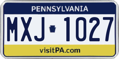 PA license plate MXJ1027