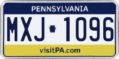 PA license plate MXJ1096