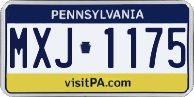 PA license plate MXJ1175