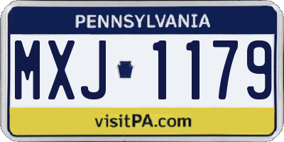 PA license plate MXJ1179