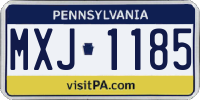 PA license plate MXJ1185