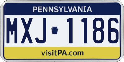 PA license plate MXJ1186