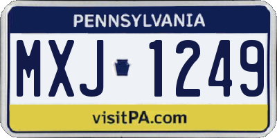PA license plate MXJ1249