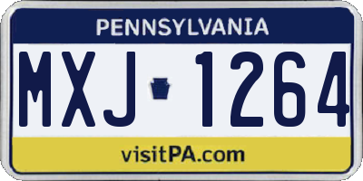 PA license plate MXJ1264