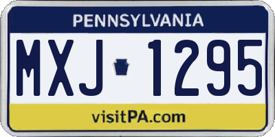 PA license plate MXJ1295